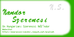 nandor szerencsi business card